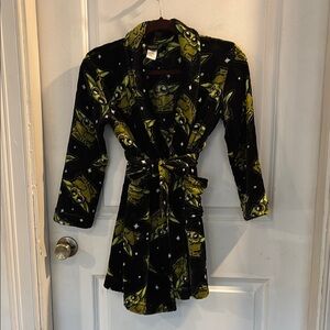 Star Wars Black and Green Silky Pajama Robe/ Baby Yoda/ Mandalorian